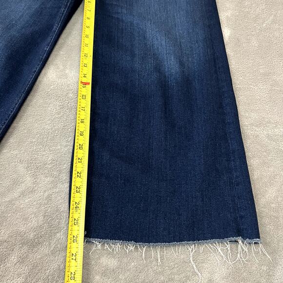 Citizens of Humanity Jeans Womens 29 Wide Leg Frayed Hem Cropped Dark Wash NWT - Picture 11 of 11